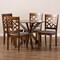 Baxton Studio Elena Grey Upholstered and Walnut Wood 5-Piece Dining Set 172-9875-10891 - alternate 6